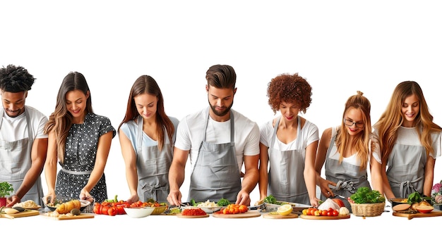 Usmievajúci sa účastníci kurzu pri jedle